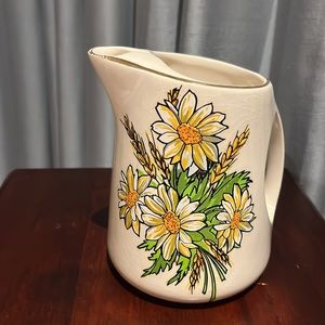 Wade pdm Liquor Pitcher with ice lip daisies & wheat? decal over Beefeater logo